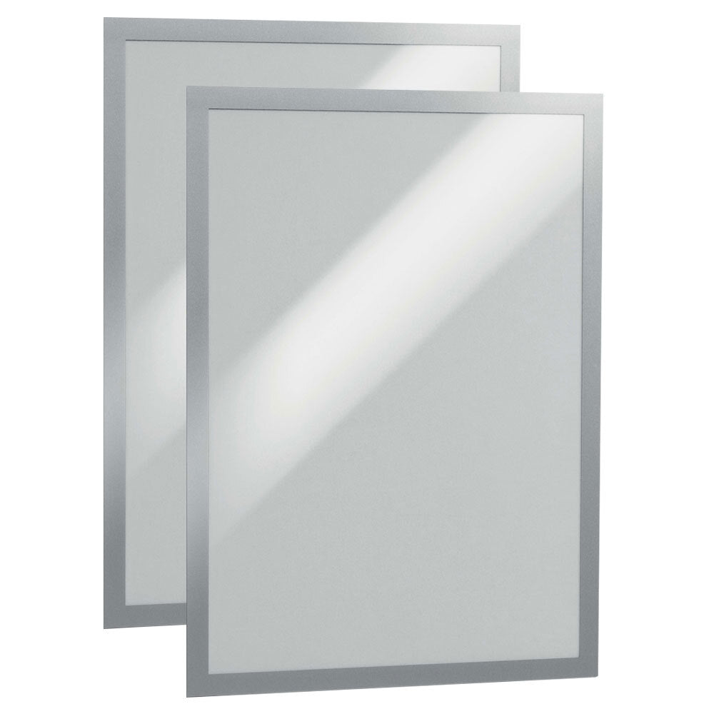487323-2pc-durable-duraframe-a3-44-6cm-sign-holder-silver