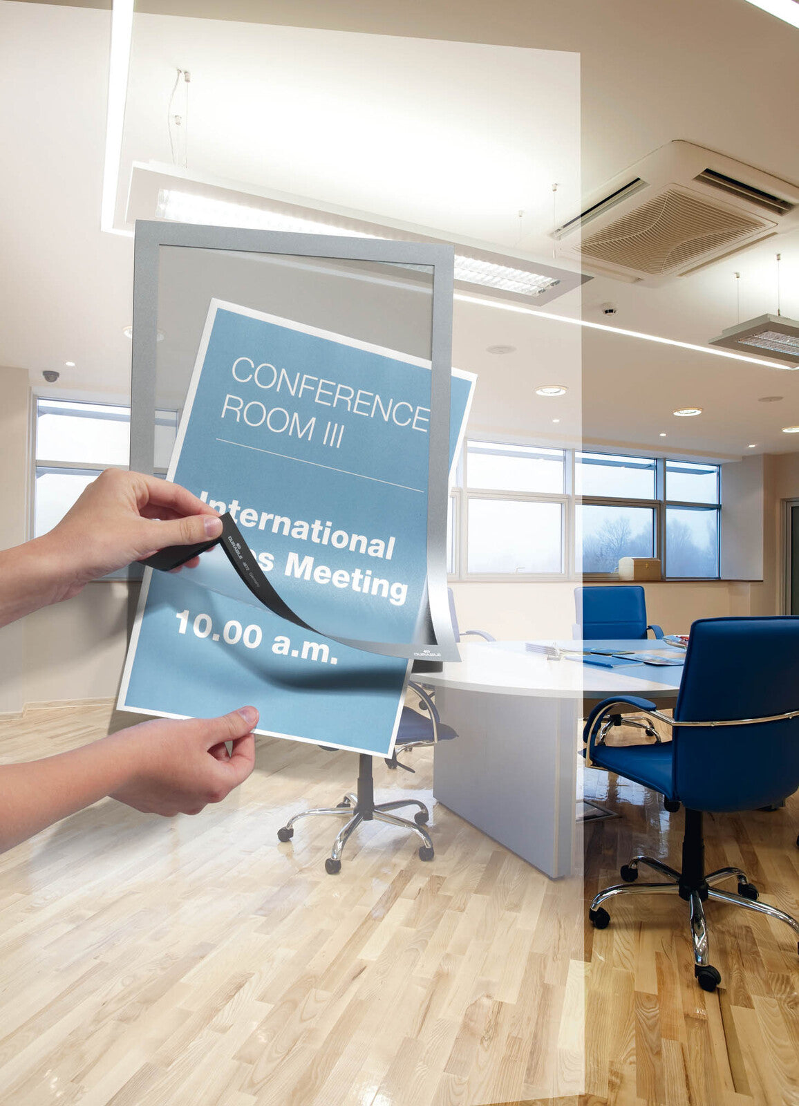 489923-durable-duraframe-a4-32cm-magnetic-sign-holder-silver