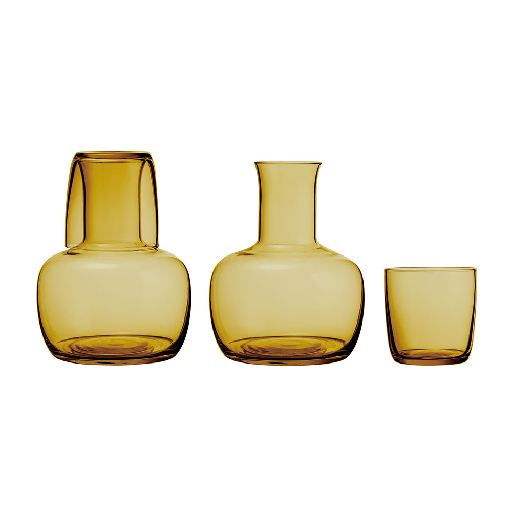 48cbab-2pc-annabel-trends-water-carafe-tumbler-glass-set-bulb-amber-gold