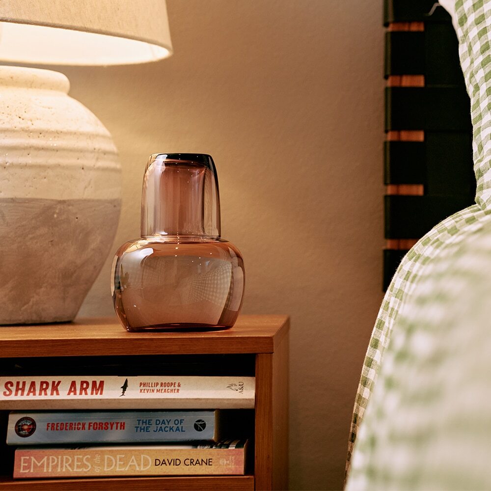 48cbab-2pc-annabel-trends-water-carafe-tumbler-glass-set-bulb-amber-gold