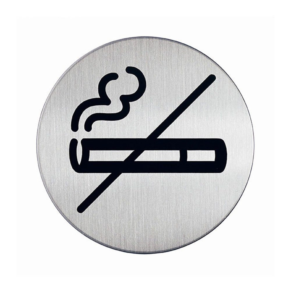 491123-durable-8-3cm-pictogram-no-smoking-stainless-steel-sign-silver