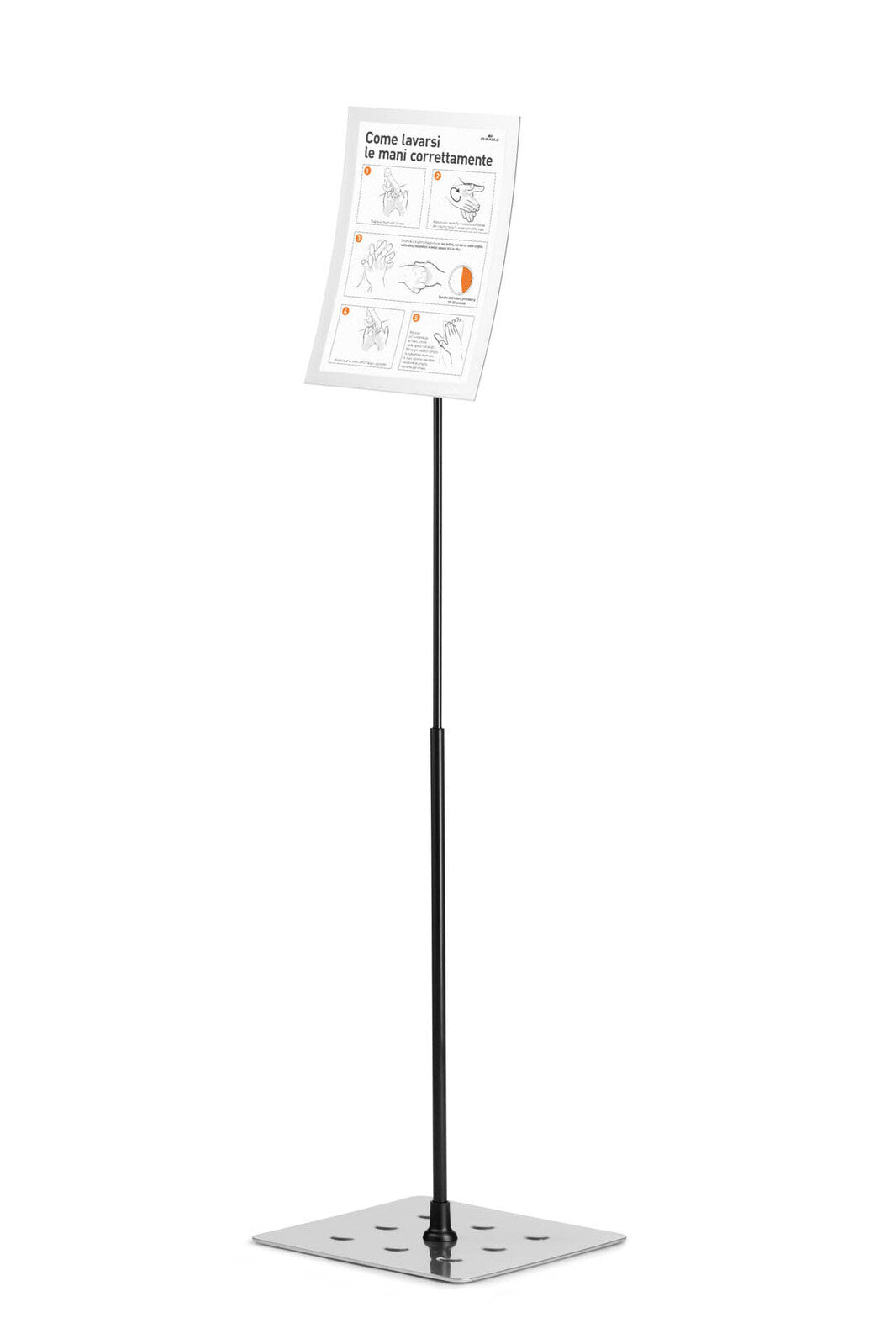 498123-durable-duraview-floor-stand-a4-display-w-magnetic-frame-silver