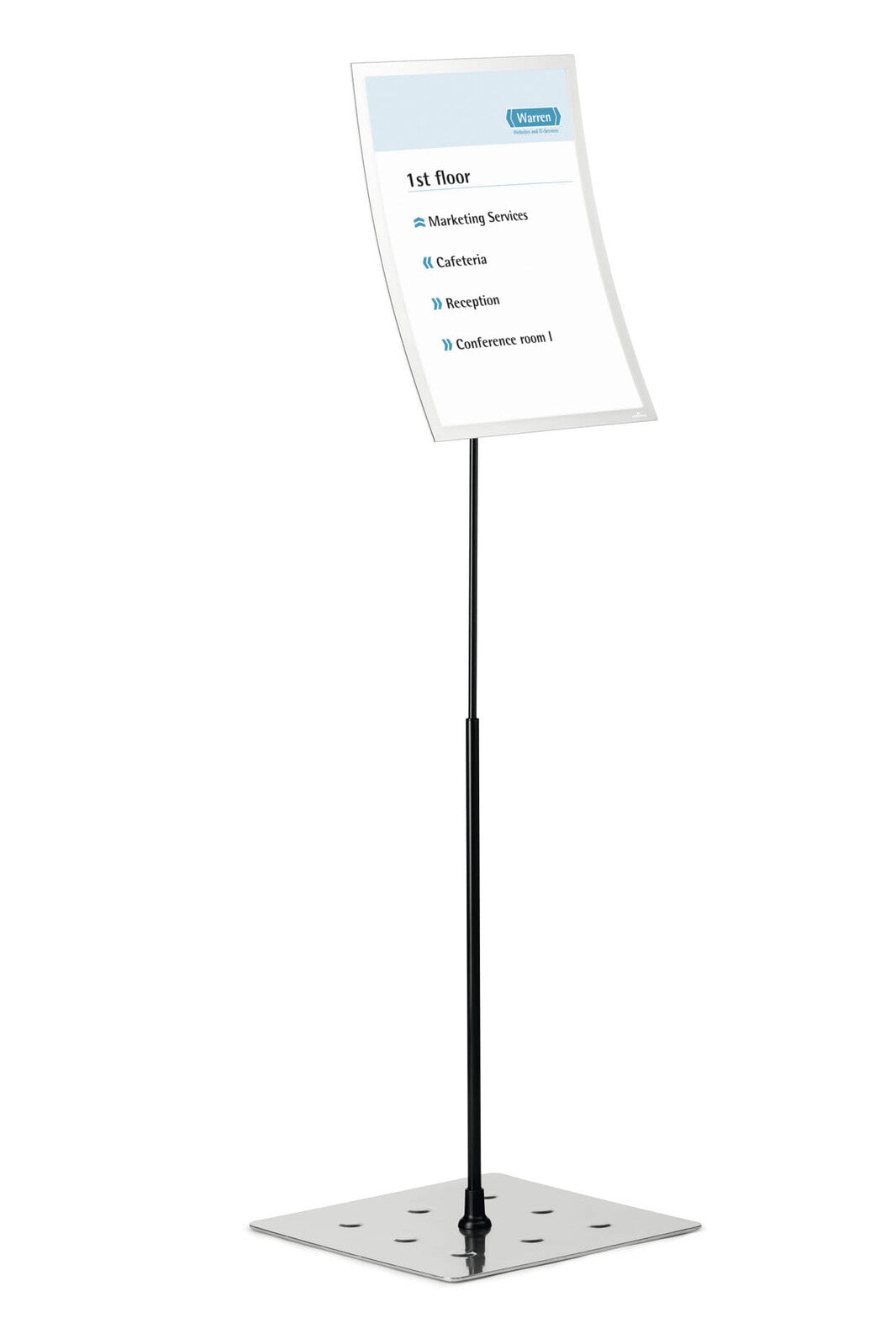 498223-durable-duraview-floor-stand-a3-display-w-magnetic-frame-silver