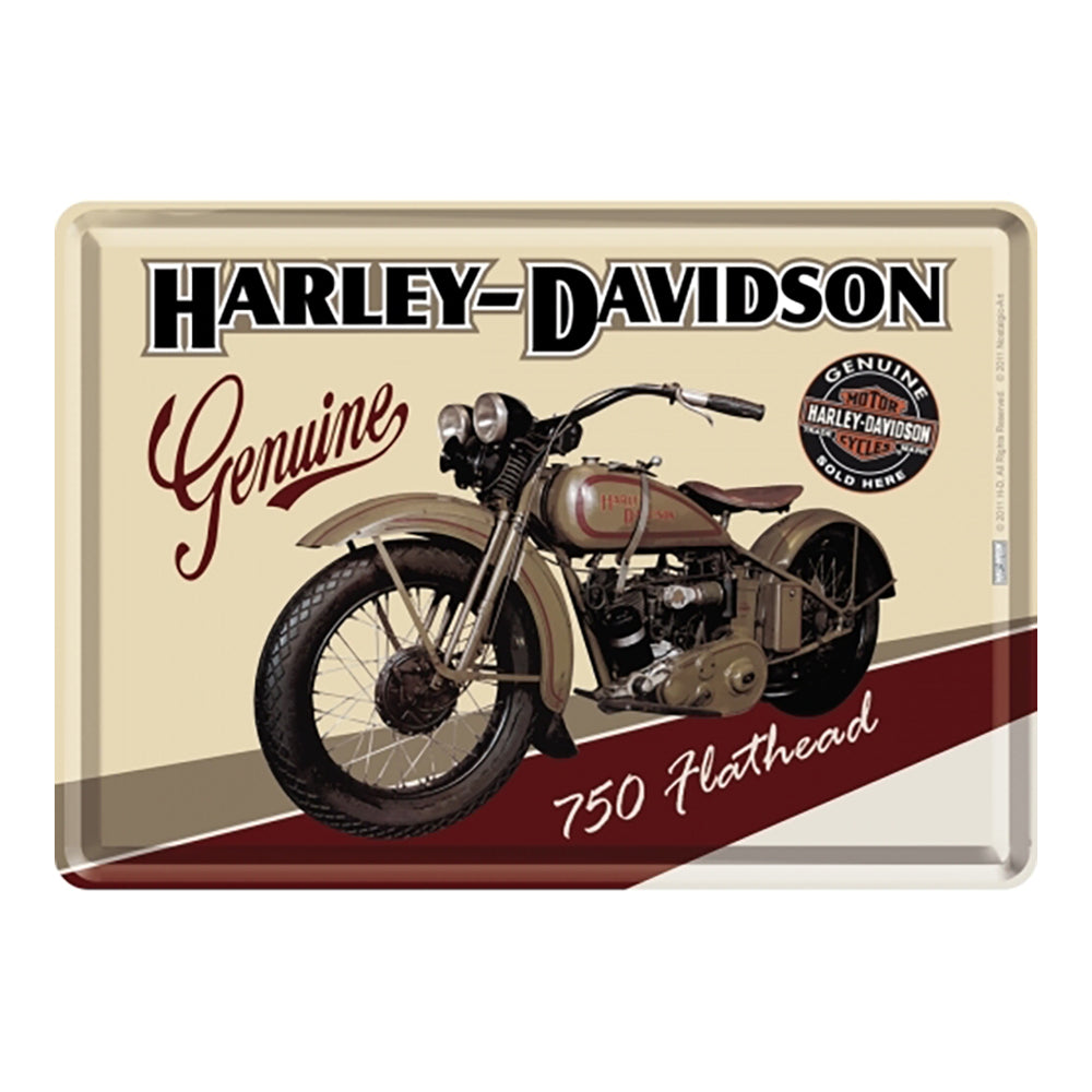 5110122-nostalgic-art-metal-mailing-postcard-harley-flathead-red-car-10x14cm