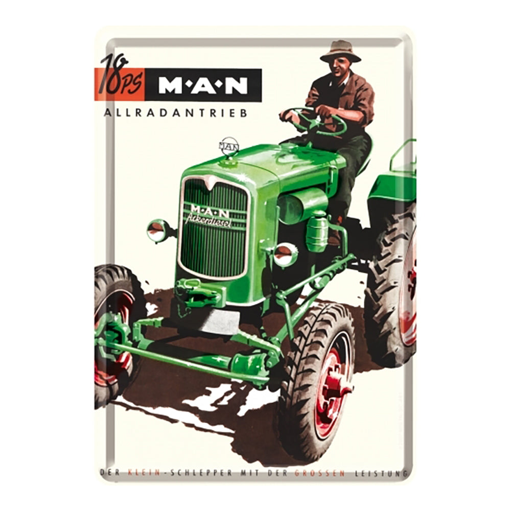 5116223-nostalgic-art-metal-mailing-postcard-man-tractor-green-10x14cm