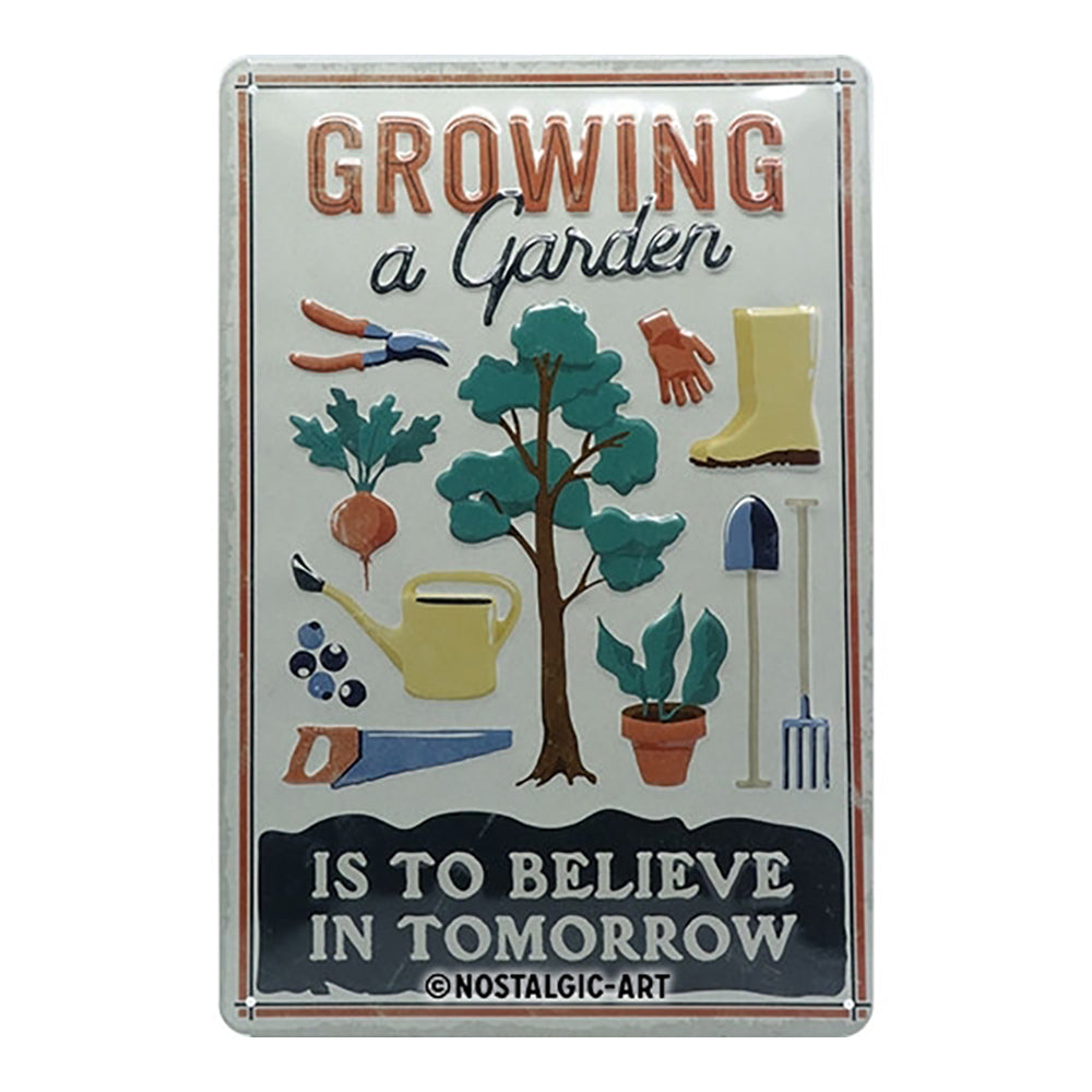 5122323-nostalgic-art-medium-metal-sign-growing-a-garden-20x30cm