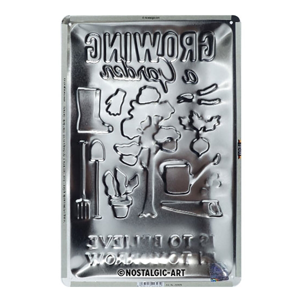 5122323-nostalgic-art-medium-metal-sign-growing-a-garden-20x30cm