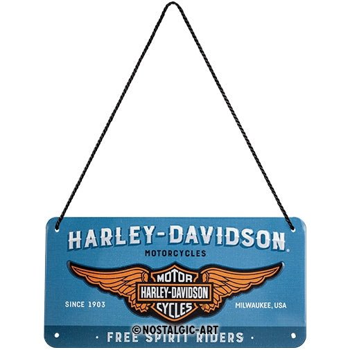 5128023-nostalgic-art-metal-10x20cm-hanging-sign-harley-davidson-logo-blue