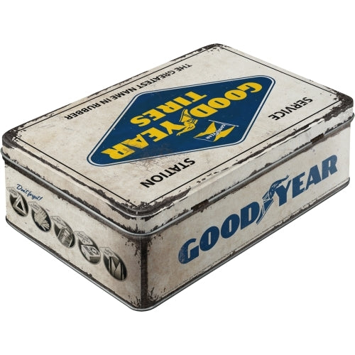 5130745-nostalgic-art-23cm-2-5l-flat-tin-storage-goodyear-logo-white