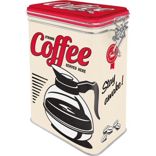 5131105-nostalgic-art-17-5cm-1-3l-clip-top-tin-storage-strong-coffee-served-here