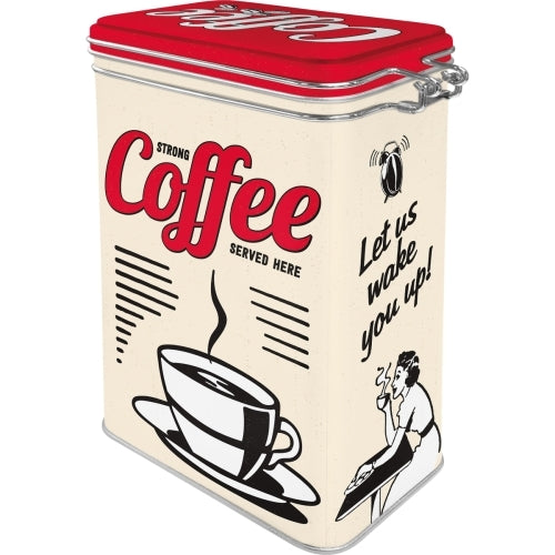 5131105-nostalgic-art-17-5cm-1-3l-clip-top-tin-storage-strong-coffee-served-here