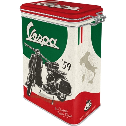 5131117-nostalgic-art-17-5cm-1-3l-clip-top-tin-storage-vespa-the-italian-classic