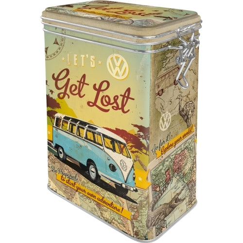 5131119-nostalgic-art-17-5cm-1-3l-clip-top-tin-storage-vw-lets-get-lost