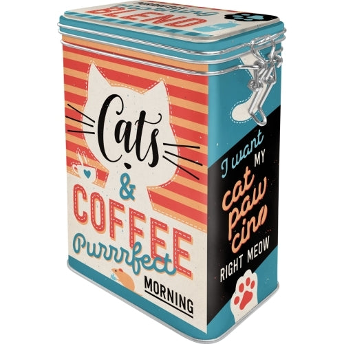 5131125-nostalgic-art-17-5cm-1-3l-clip-top-tin-storage-cats-coffee