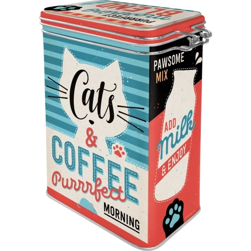 5131125-nostalgic-art-17-5cm-1-3l-clip-top-tin-storage-cats-coffee
