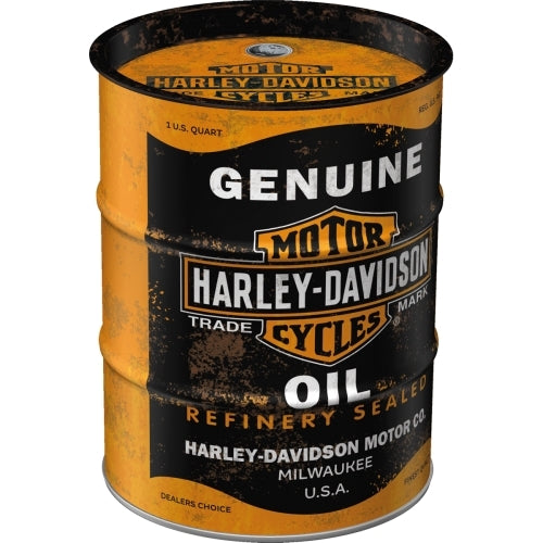 5131507-nostalgic-art-11-5cm-round-money-box-oil-barrel-harley-davidson-genuine