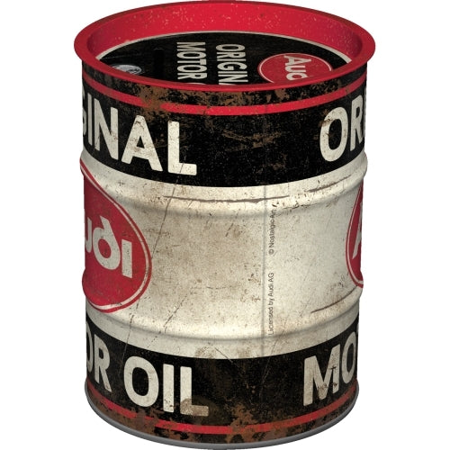 5131511-nostalgic-art-11-5cm-round-money-box-oil-barrel-audi-original-motor-oil