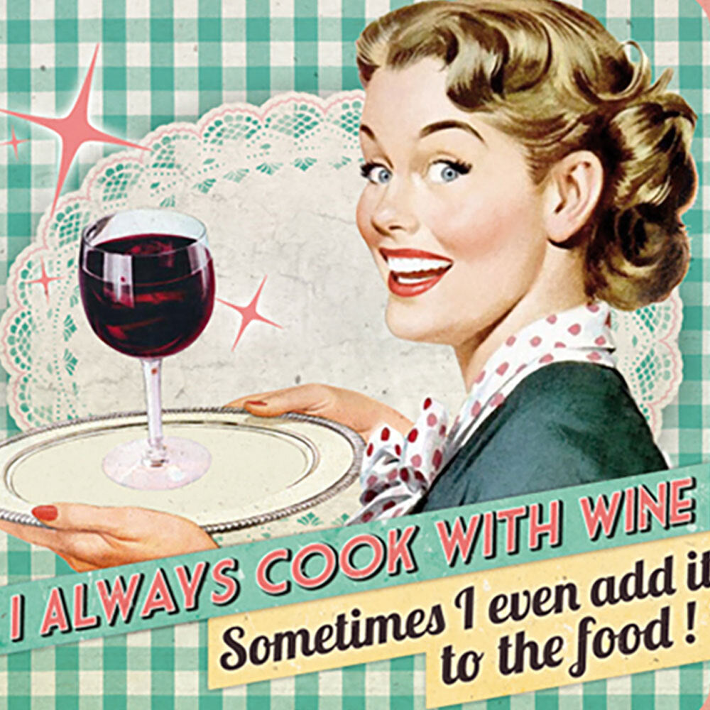 5146121-nostalgic-art-metal-square-drinks-coaster-cook-with-wine-9x9cm