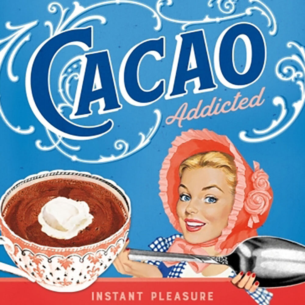 5146152-nostalgic-art-metal-square-drinks-coaster-cacao-addicted-9x9cm