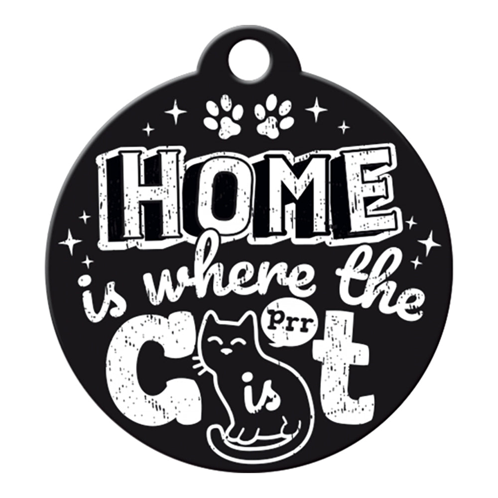 5148042-nostalgic-art-metal-7-5cm-round-keyring-home-is-where-the-cat-is-black