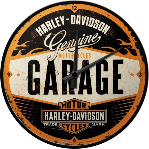 5151083-nostalgic-art-30cm-harley-davidson-garage-round-wall-clock