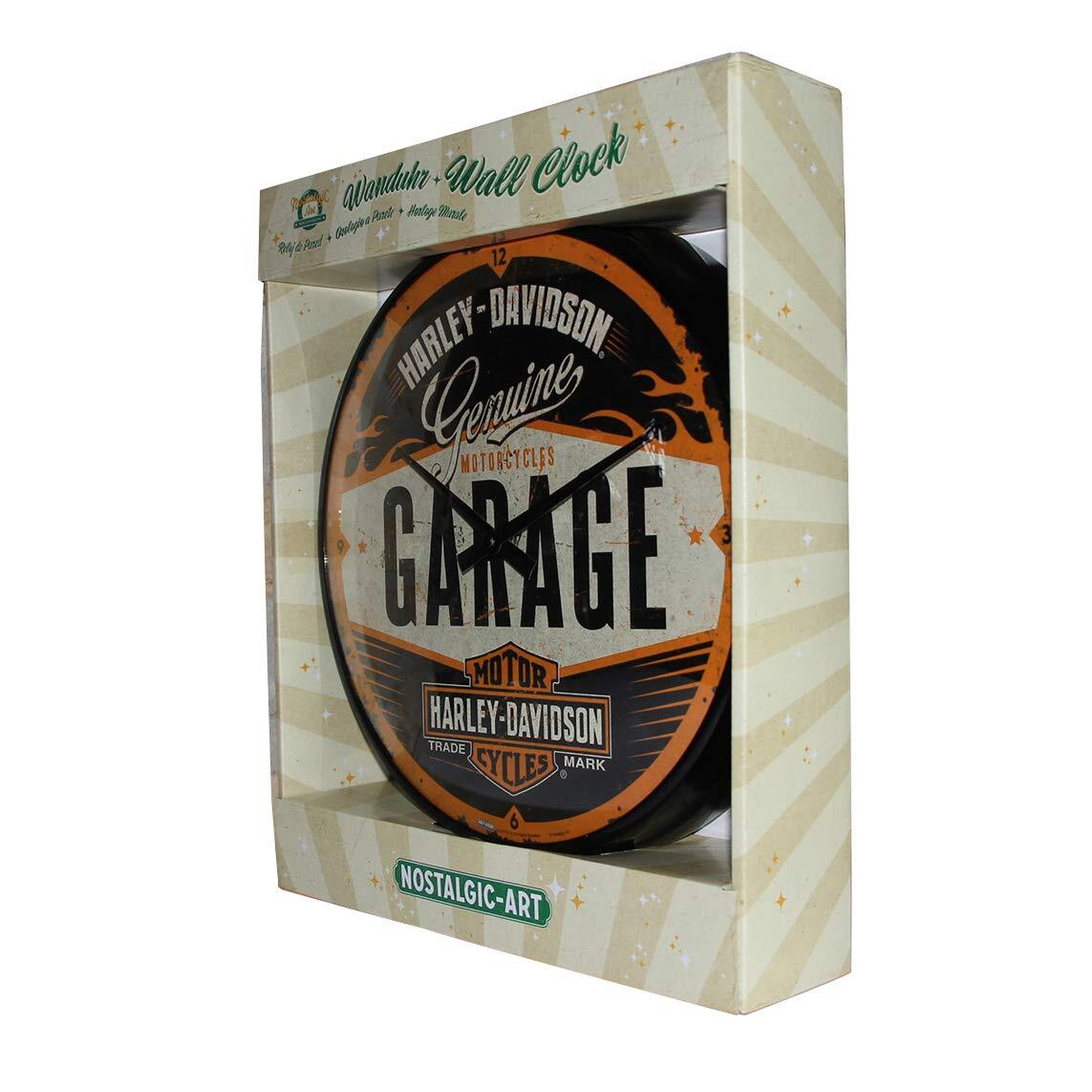 5151083-nostalgic-art-30cm-harley-davidson-garage-round-wall-clock