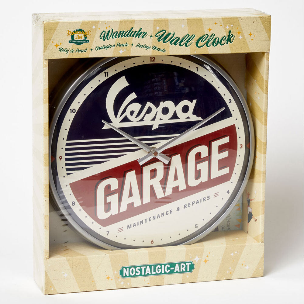 5151090-nostalgic-art-wall-clock-vespa-garage