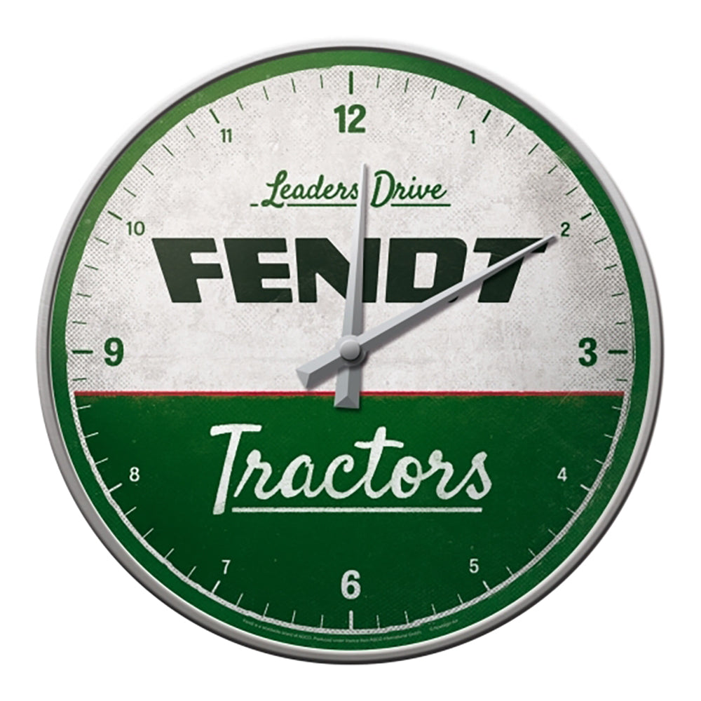 5151207-nostalgic-art-30cm-wall-clock-fendt-tractors-green