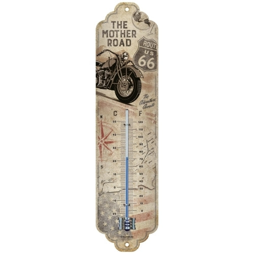 5180327-nostalgic-art-28x6-5cm-wall-thermometer-metal-route-66-bike-map