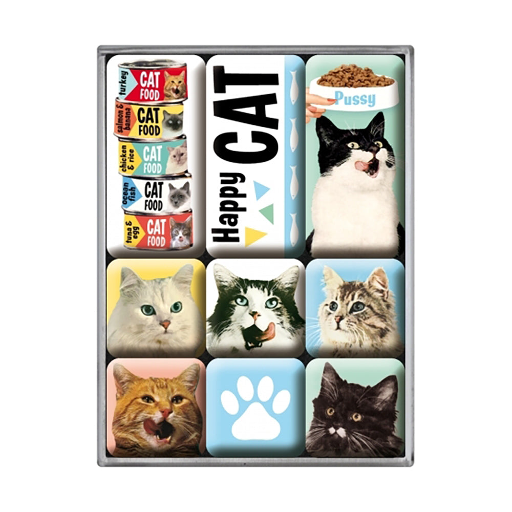 5183093-9pc-nostalgic-art-magnet-set-resin-wall-decor-happy-cats