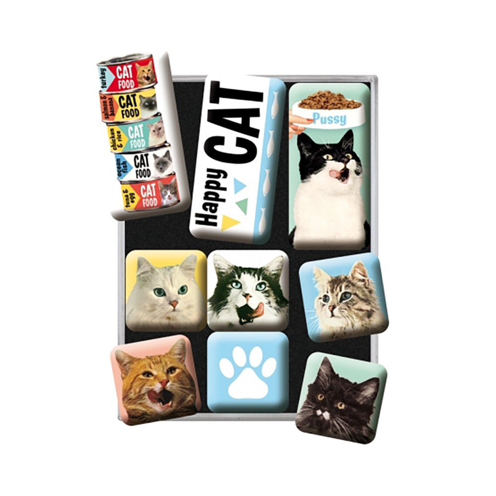 5183093-9pc-nostalgic-art-magnet-set-resin-wall-decor-happy-cats