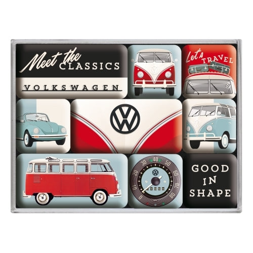 5183107-9pc-nostalgic-art-vw-meet-the-classics-2-2cm-4-5cm-magnet-set
