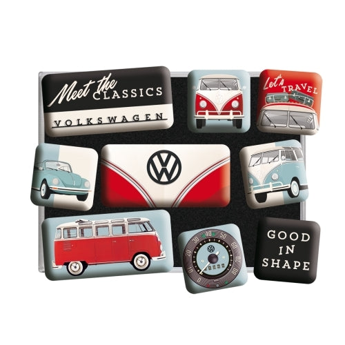 5183107-9pc-nostalgic-art-vw-meet-the-classics-2-2cm-4-5cm-magnet-set
