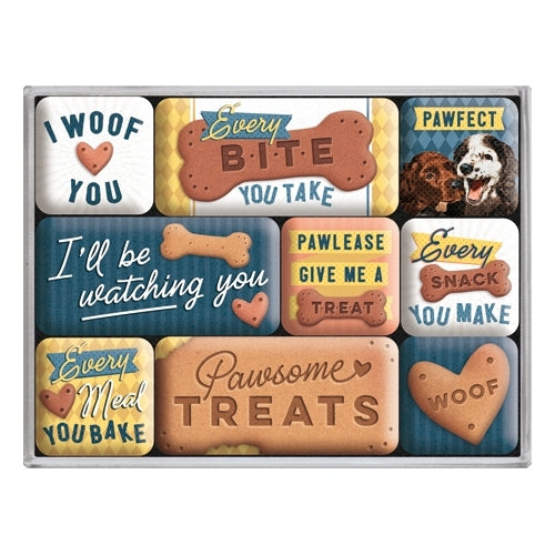 5183118-9pc-nostalgic-art-dog-treats-2-2cm-4-5cm-magnet-set