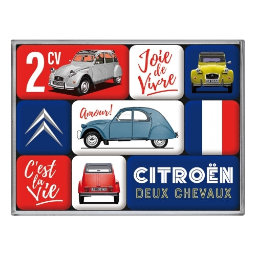 5183126-9pc-nostalgic-art-citroen-2cv-cest-la-vie-2-2cm-4-5cm-magnet-set