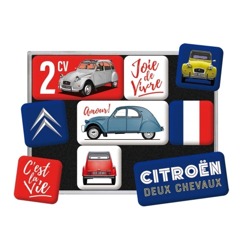 5183126-9pc-nostalgic-art-citroen-2cv-cest-la-vie-2-2cm-4-5cm-magnet-set