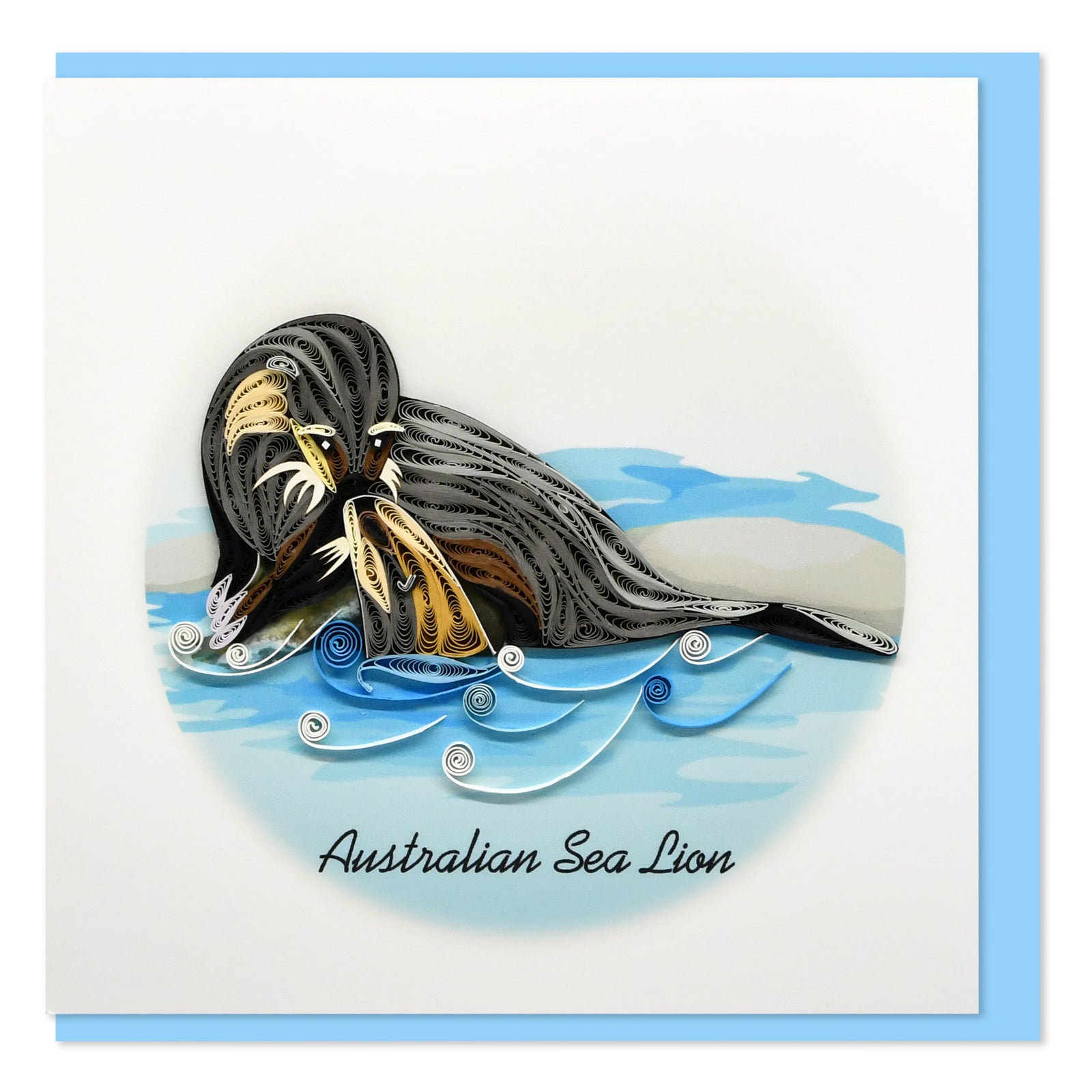52l075-boyle-handmade-paper-15x15cm-quilled-greeting-card-sea-lion
