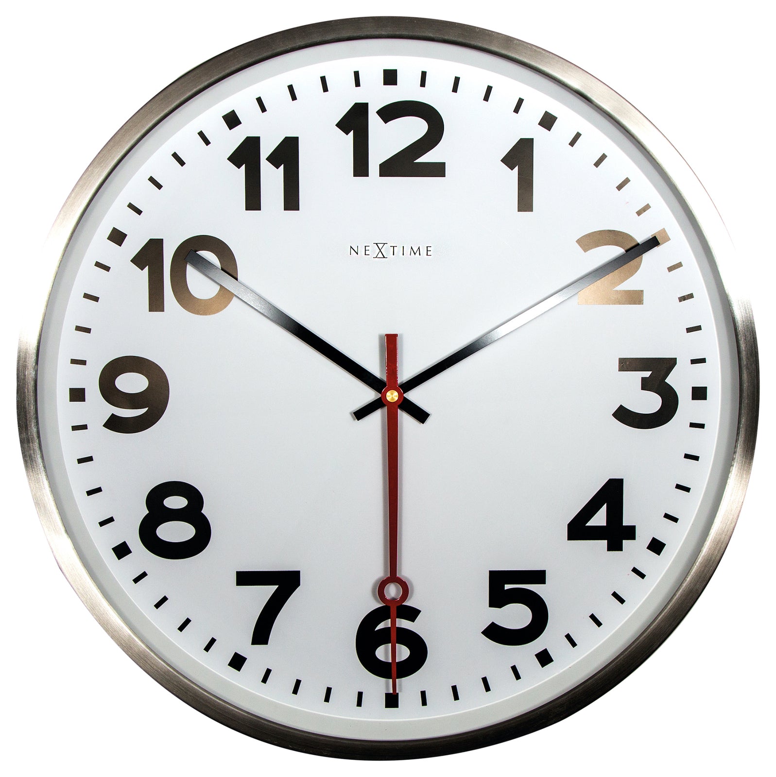 573127ar-nextime-super-station-55cm-wall-clock-round-stainless-steel-white