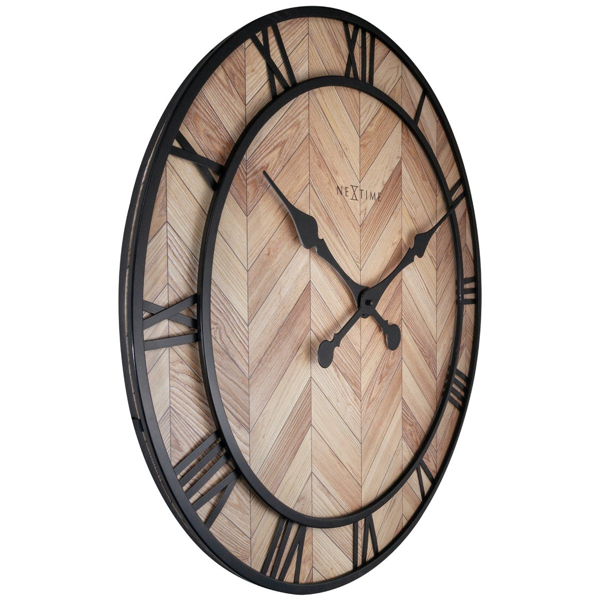 573245lb-nextime-roman-vintage-58cm-wall-clock-light-brown