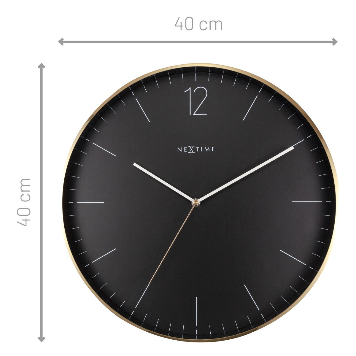 573258zw-nextime-very-essential-40cm-analogue-wall-clock-black-gold
