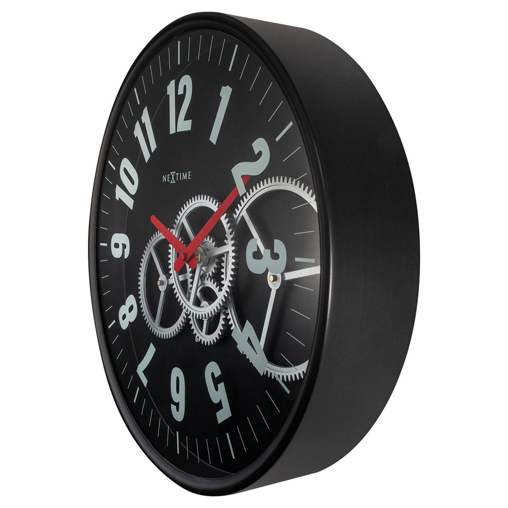 573259zw-nextime-modern-gear-36cm-analogue-wall-clock-black
