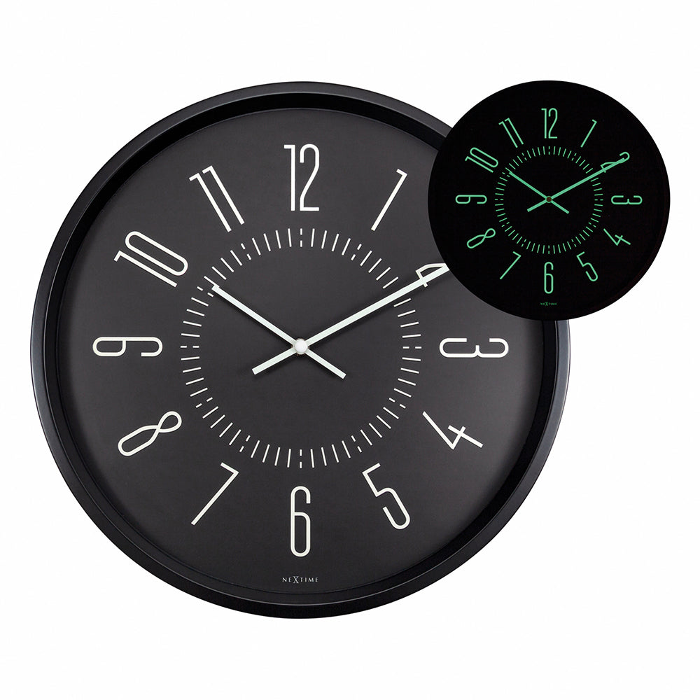 573261zw-nextime-luminous-analogue-round-35cm-wall-clock-black