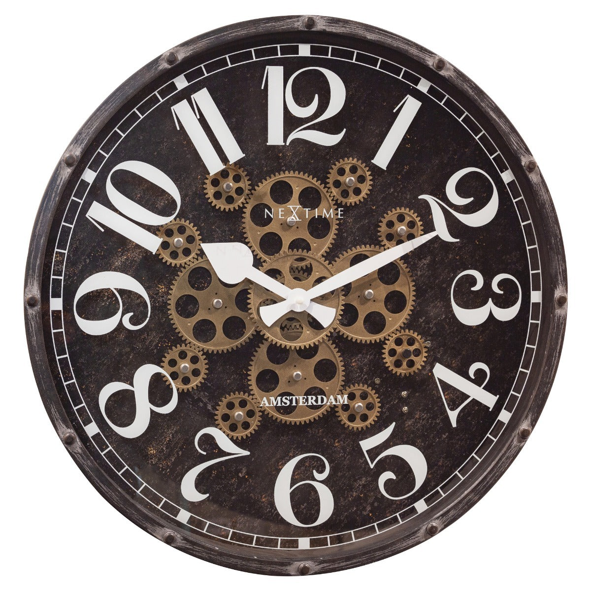 573282zw-nextime-henry-50cm-wall-clock-round-analogue-black