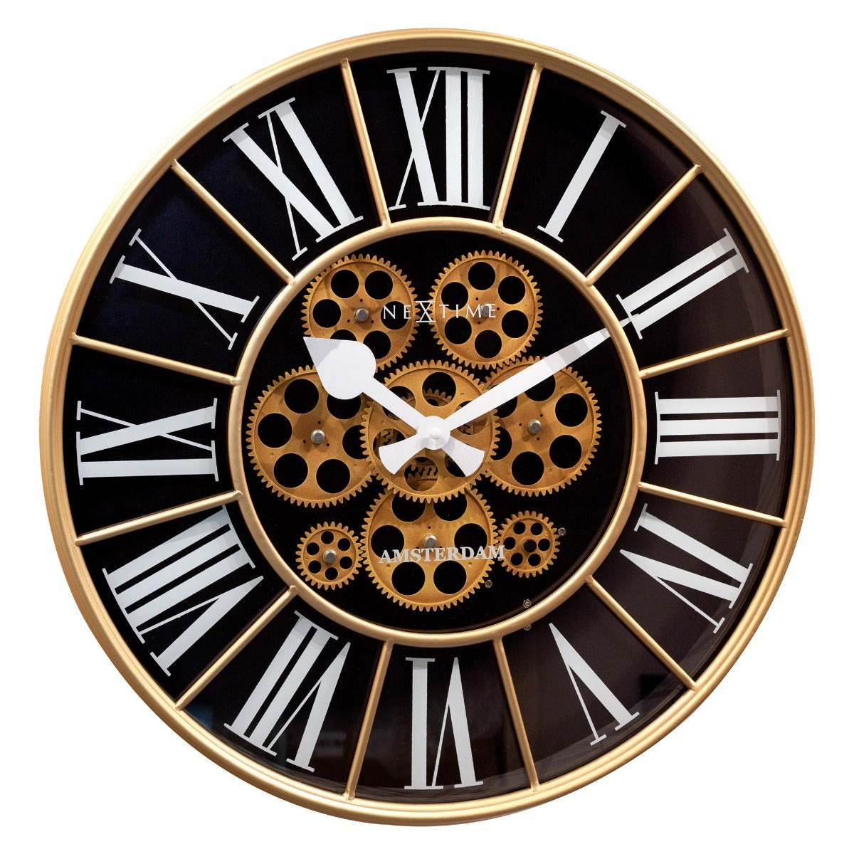573283zw-nextime-william-50cm-wall-clock-round-analogue-black
