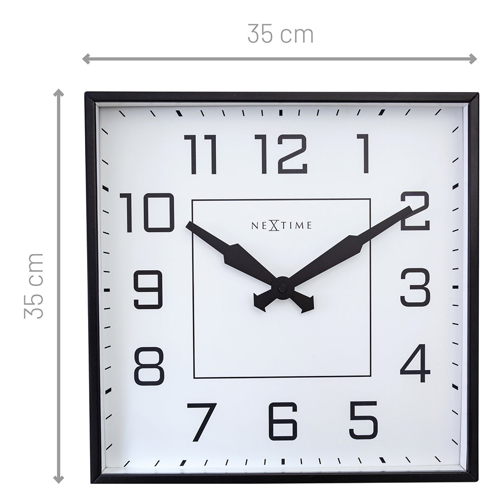 573294ar-nextime-be-square-silent-non-ticking-35x35cm-metal-wall-clock