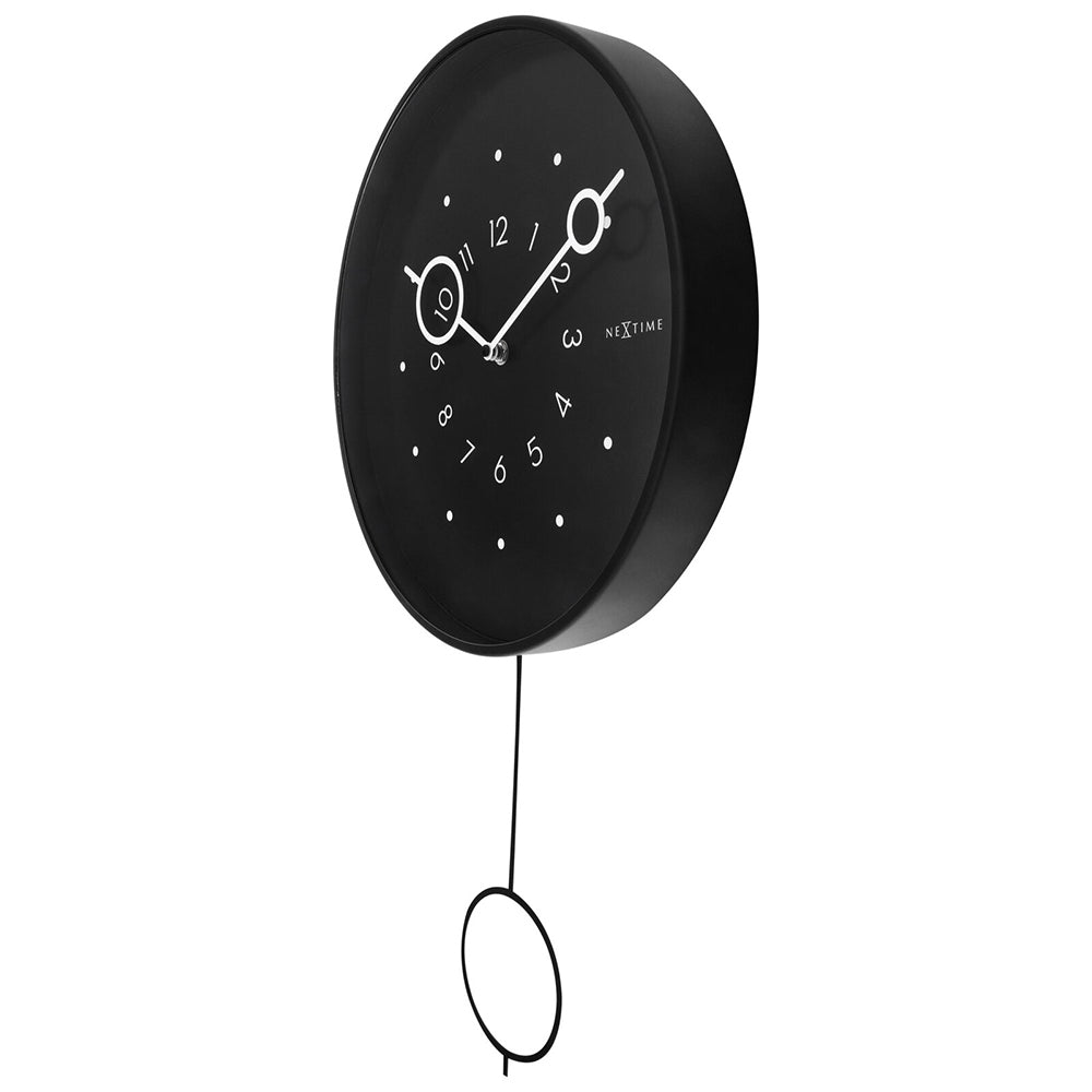 573295zw-nextime-60cm-loop-pendulum-metal-round-analogue-wall-clock