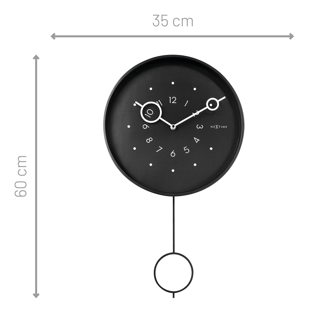 573295zw-nextime-60cm-loop-pendulum-metal-round-analogue-wall-clock