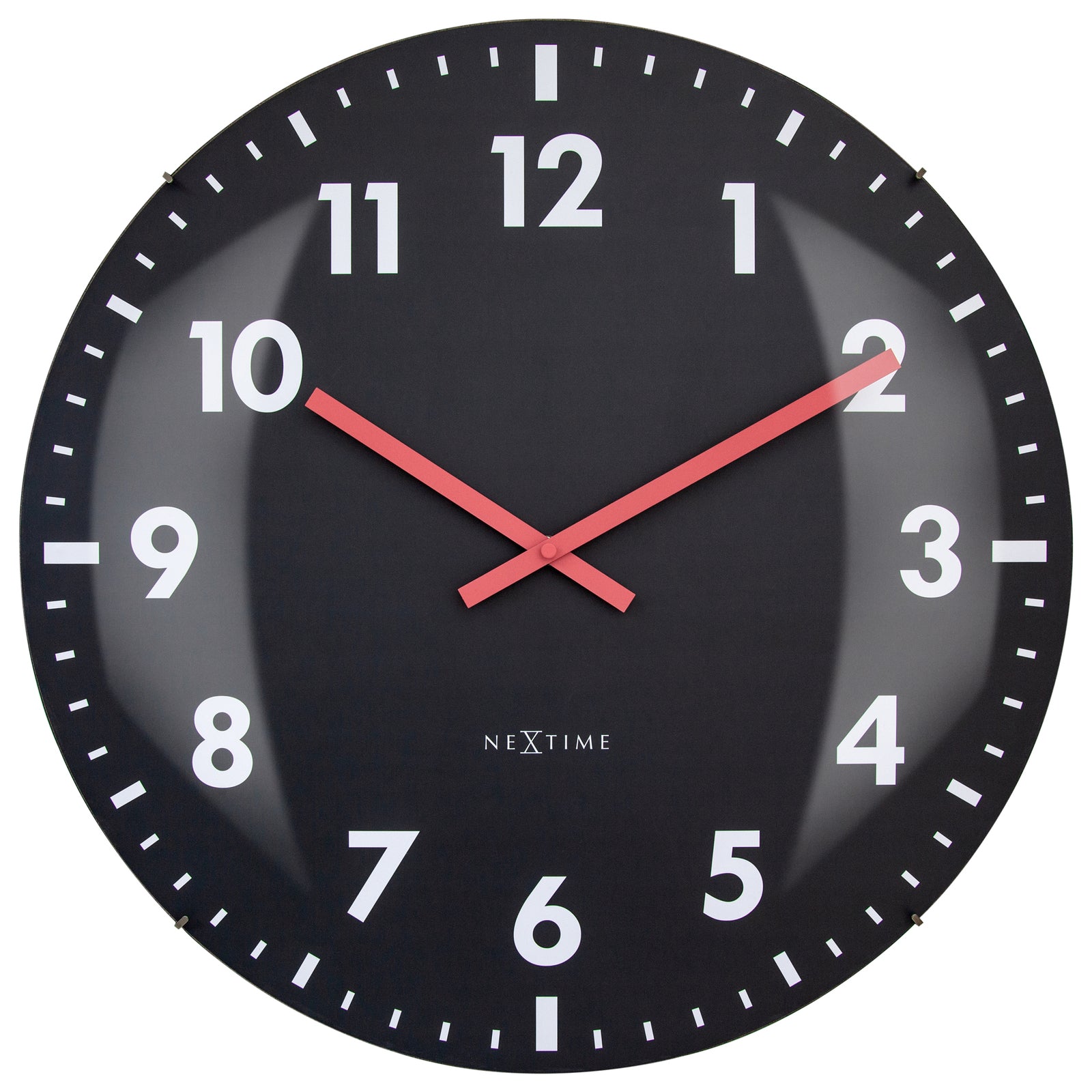 573298zw-nextime-duomo-glass-analogue-50cm-wall-clock-black