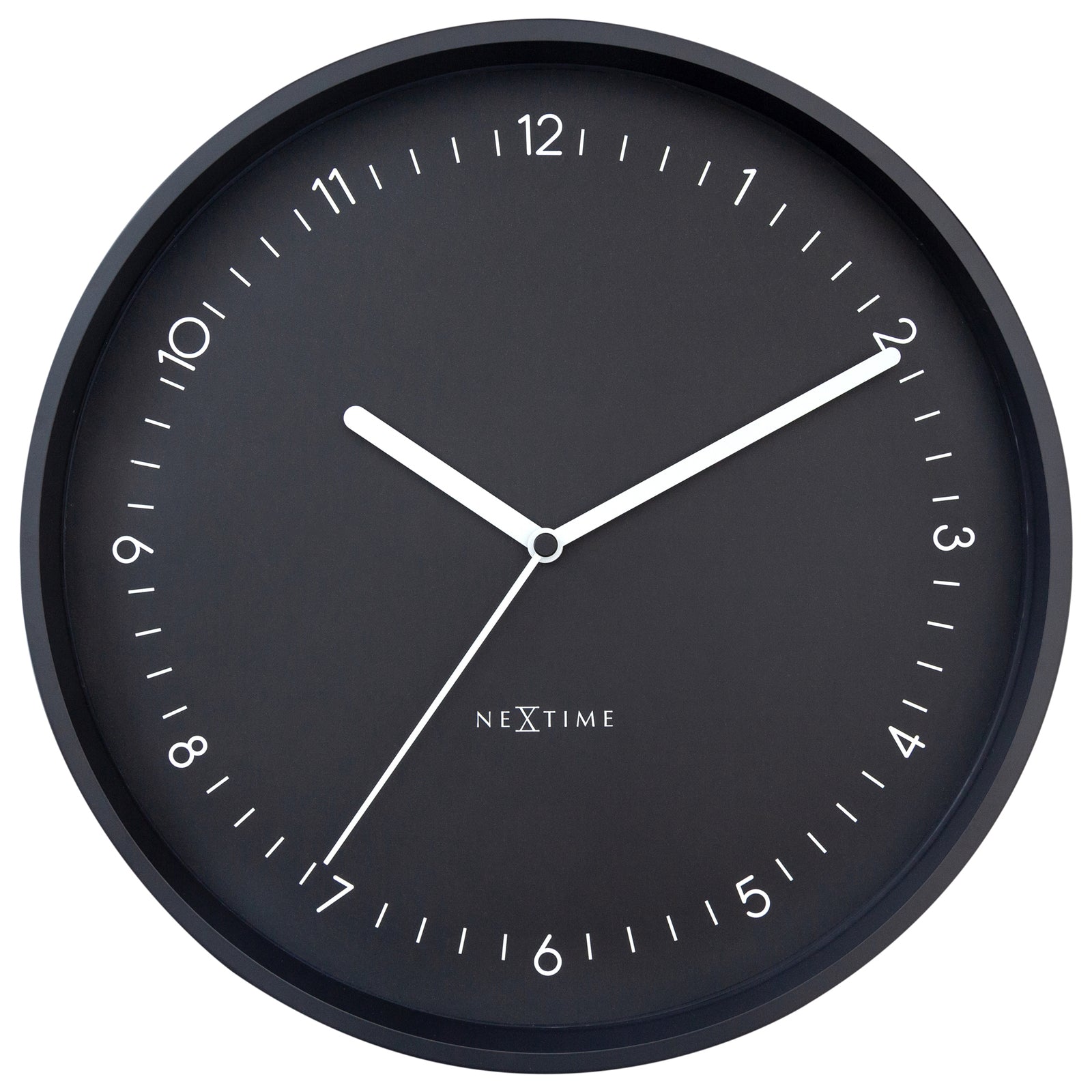 573305zw-nextime-berlin-glass-analogue-30cm-wall-clock-black