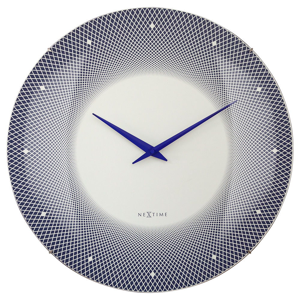 573315bl-nextime-deep-glass-analogue-50cm-wall-clock-blue